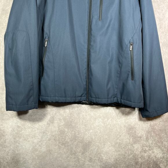 T Tech By Tumi Jacket Mens XL Navy Quilted Full Zip Outdoor Lined Rain Outdoor - Picture 3 of 11
